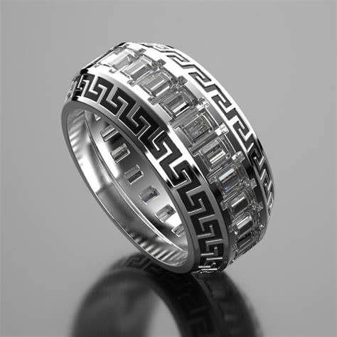 versace silver ring men|versace men's wedding rings.